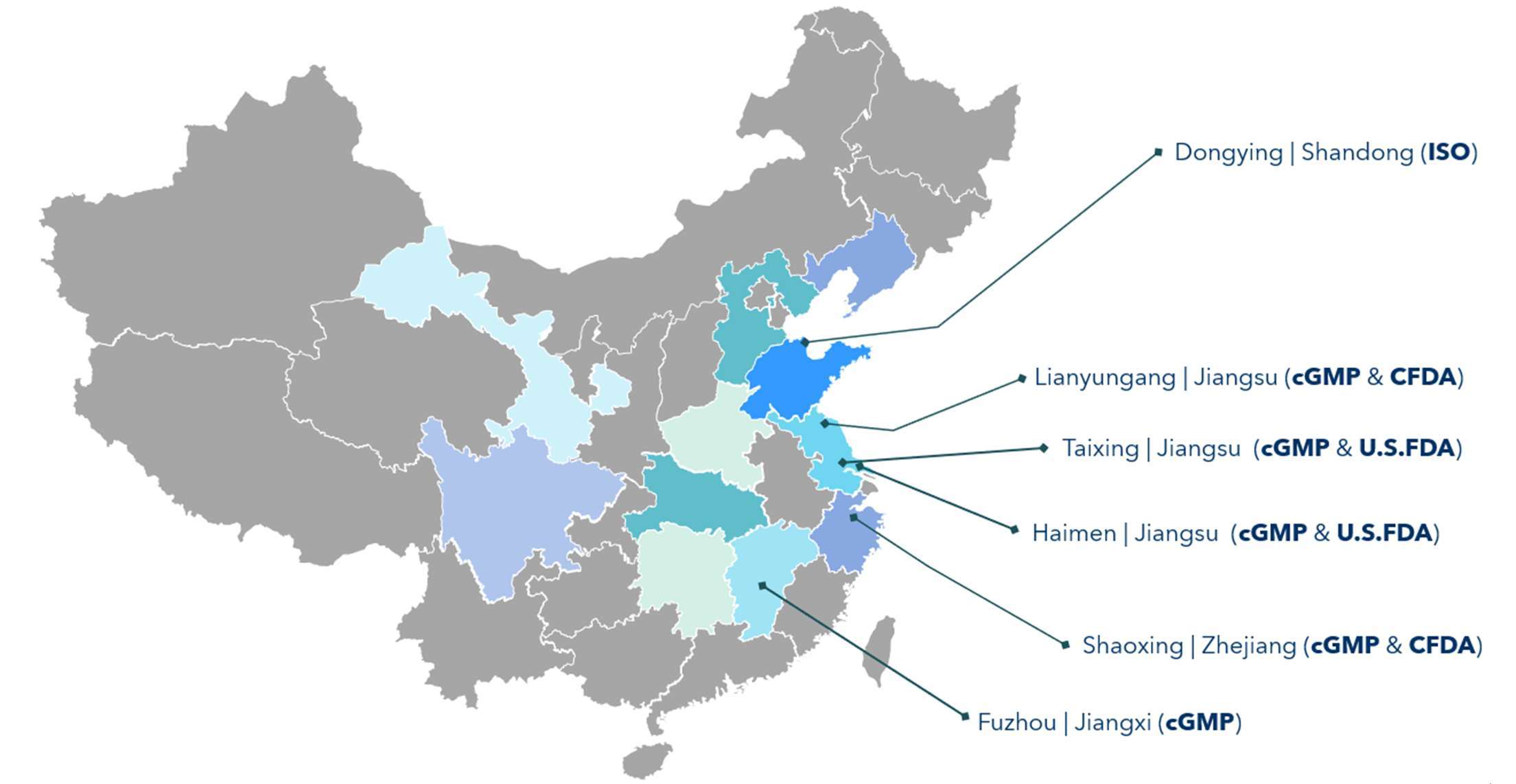 Manufacturing site distribution map